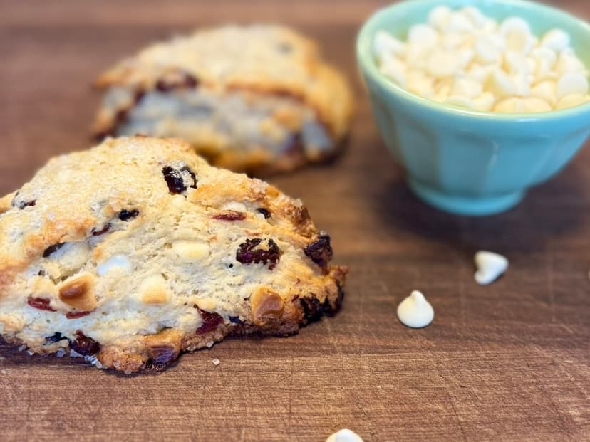 Cranberry White Chocolate Chip Scone